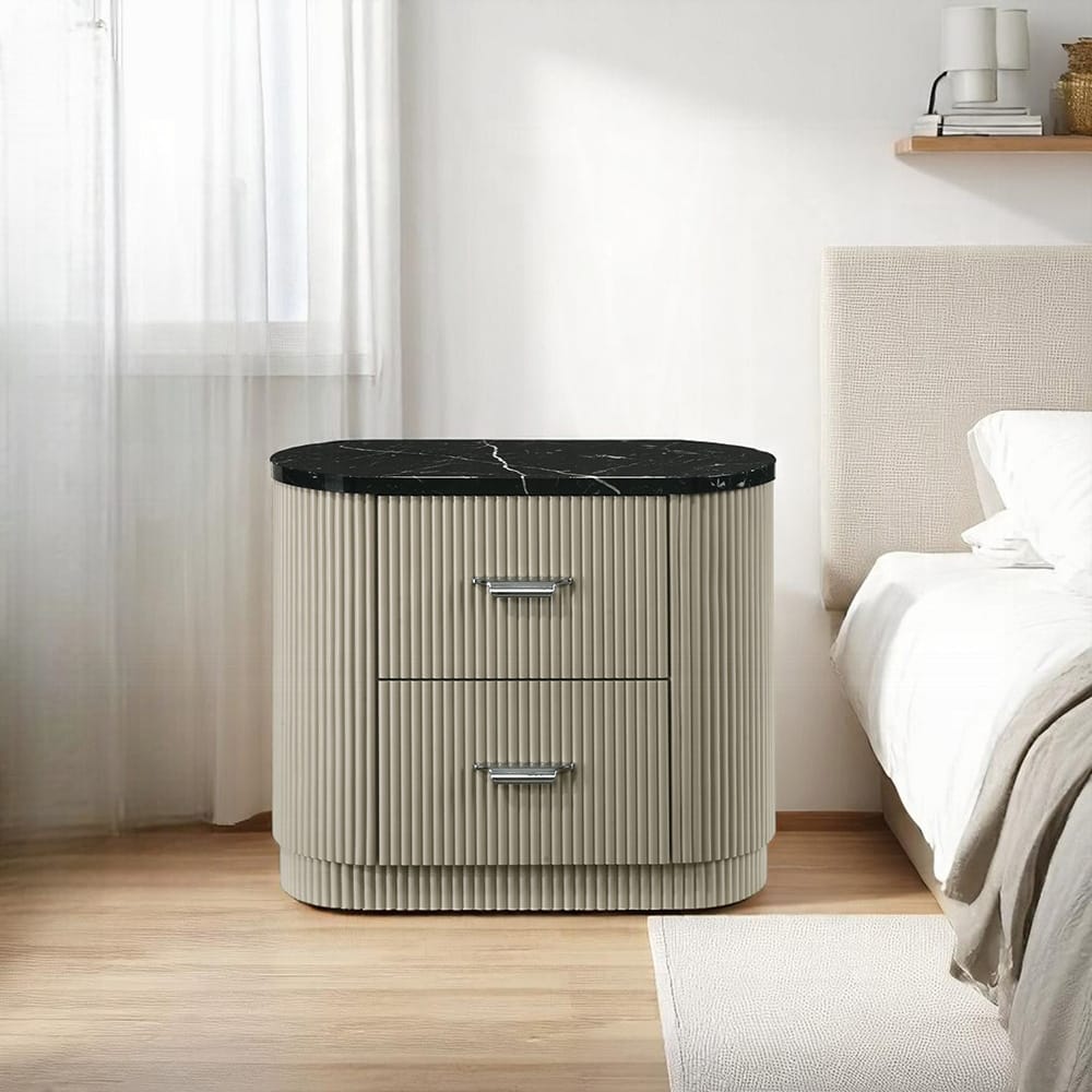ACME Furniture - Travonte - Nightstand - Gray Linen & Beige - BD04883 view 7