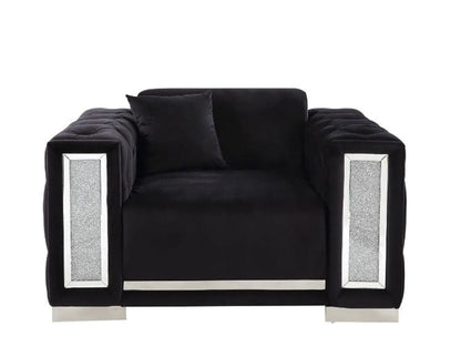 ACME Furniture - Trislar - Chair w/Pillow - Black Velvet - 52527 view 2