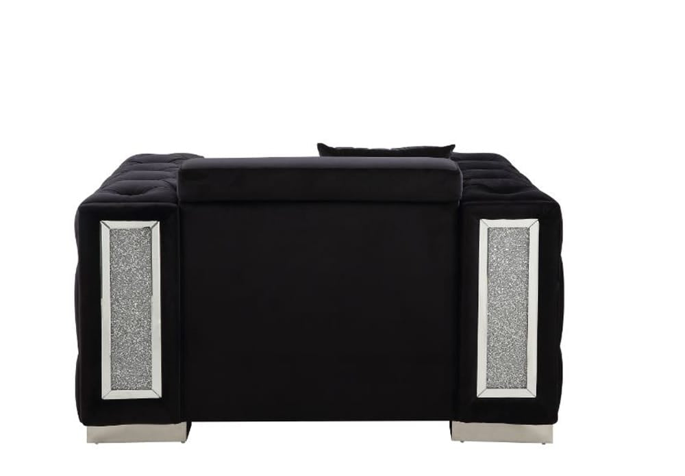 ACME Furniture - Trislar - Chair w/Pillow - Black Velvet - 52527 view 3
