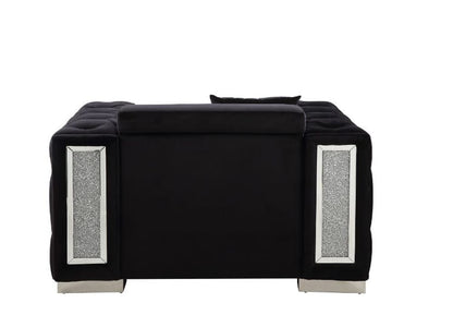 ACME Furniture - Trislar - Chair w/Pillow - Black Velvet - 52527 view 3