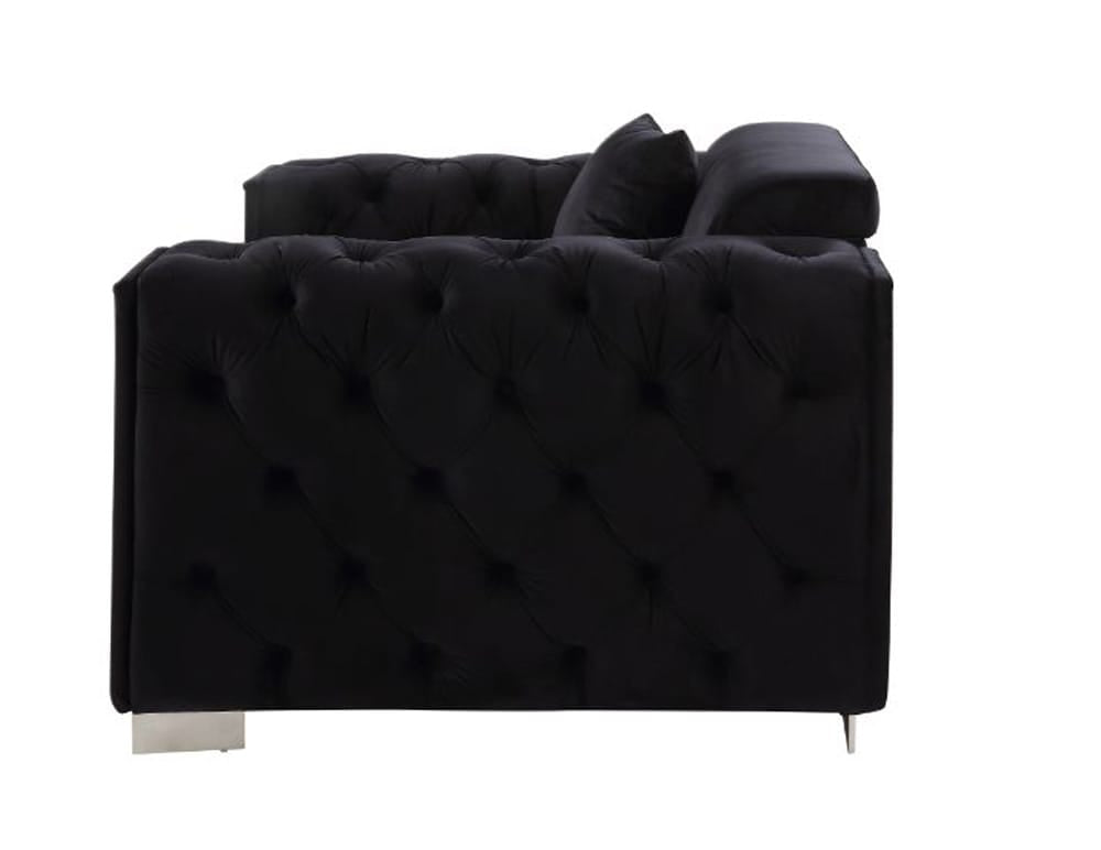 ACME Furniture - Trislar - Chair w/Pillow - Black Velvet - 52527 view 4
