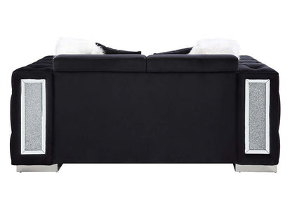 ACME Furniture - Trislar - Loveseat w/4 Pillows - Black Velvet - LV01398 view 4