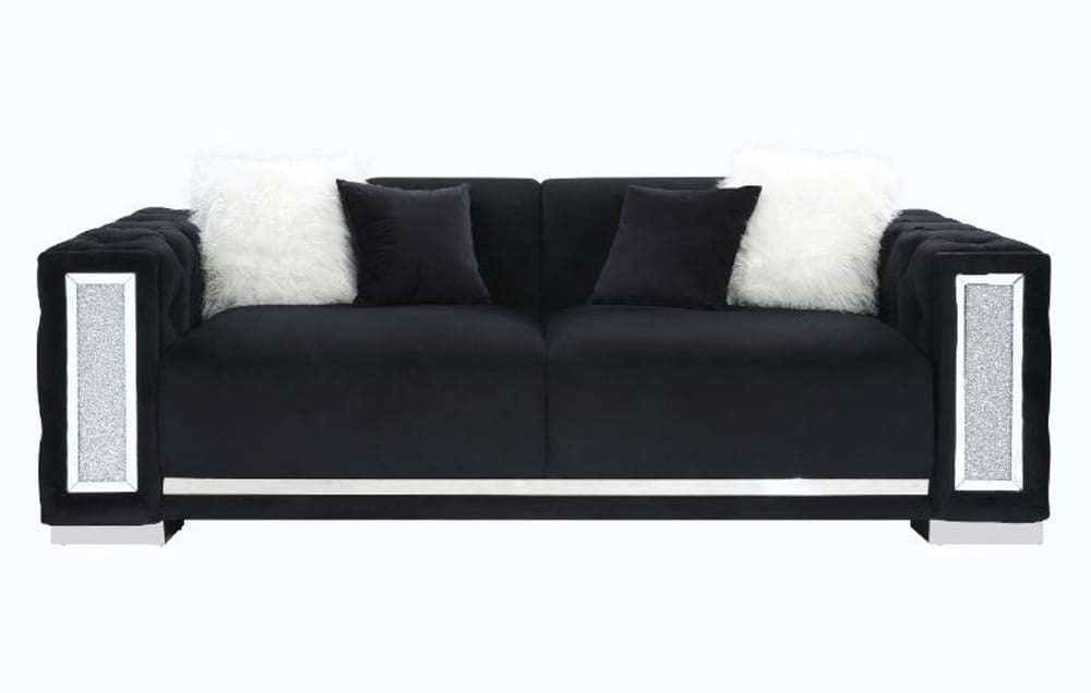 ACME Furniture - Trislar - Sofa w/4 Pillows - Black Velvet - 52525 view 2