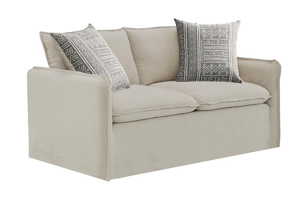 ACME Furniture - Upendo Loveseat w/2 Pillows - Beige Linen - LV03081 view 1