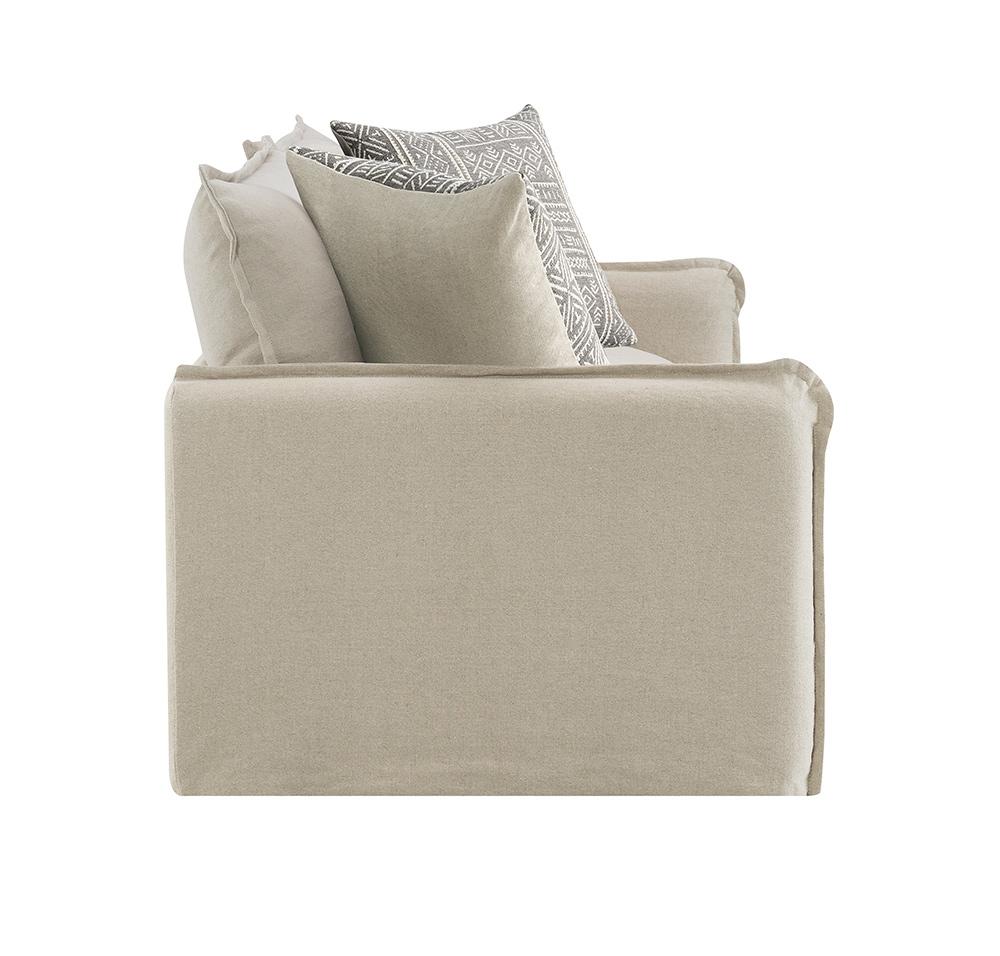 ACME Furniture - Upendo Loveseat w/2 Pillows - Beige Linen - LV03081 view 3