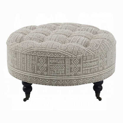 ACME Furniture - Upendo Ottoman w/Casters - Pattern Fabric - AC03000 view 2