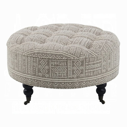 ACME Furniture - Upendo Ottoman w/Casters - Pattern Fabric - AC03000 view 2