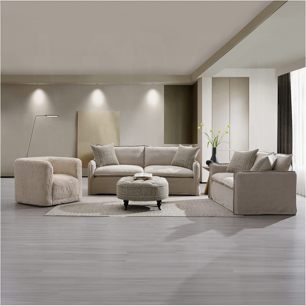 ACME Furniture - Upendo Sofa w/2 Pillows - Beige Linen - LV03080 view 8