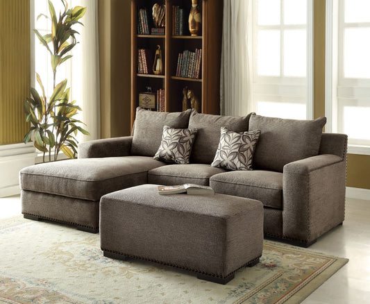 ACME Furniture - Ushury - Ottoman - Gray Chenille (Two Tone) - 53593 view 2