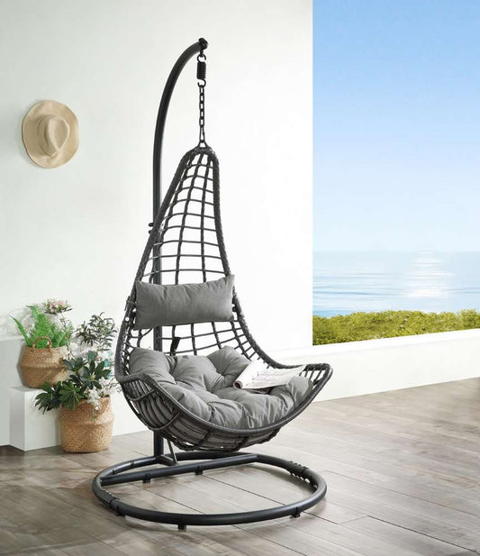 ACME Furniture - Uzae Patio Hanging Chair with Stand - 45105 veiw 1