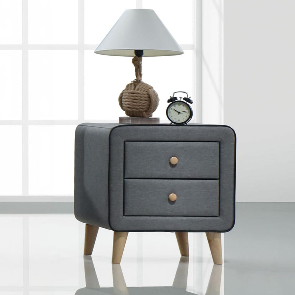 ACME Furniture - Valda - Nightstand - Light Gray Fabric - 24523 view 3
