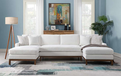 ACME Furniture - Valiant Sectional Sofa w/4 Pillows - Ivory Chenille - LV01881 veiw 1
