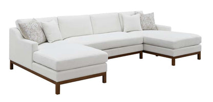 ACME Furniture - Valiant Sectional Sofa w/4 Pillows - Ivory Chenille - LV01881 veiw 2