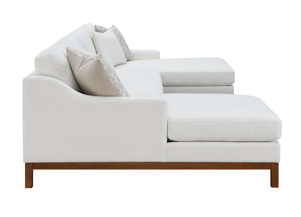 ACME Furniture - Valiant Sectional Sofa w/4 Pillows - Ivory Chenille - LV01881 veiw 4
