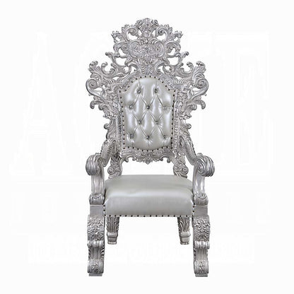 ACME Furniture - Valkyrie Arm Chair (Set of 2) - Synthetic Leather, Antique Platinum Finish - DN00691 view 3