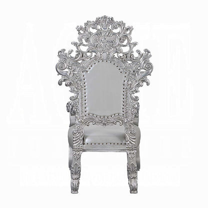 ACME Furniture - Valkyrie Arm Chair (Set of 2) - Synthetic Leather, Antique Platinum Finish - DN00691 view 5
