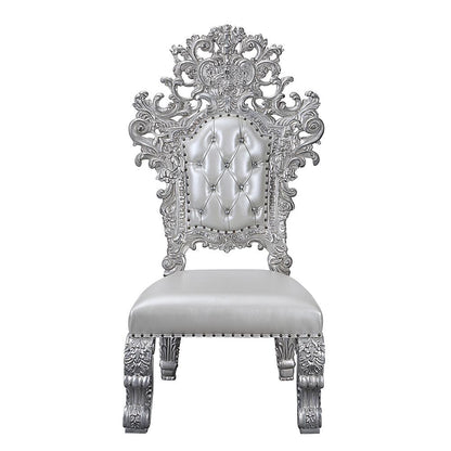 ACME Furniture - Valkyrie Side Chair (Set of 2) - Synthetic Leather, Antique Platinum Finish - DN00690 view 2