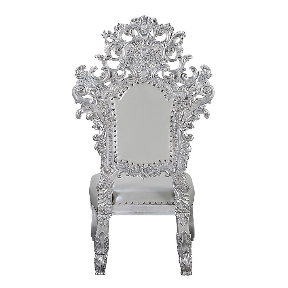 ACME Furniture - Valkyrie Side Chair (Set of 2) - Synthetic Leather, Antique Platinum Finish - DN00690 view 4
