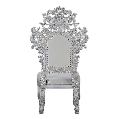 ACME Furniture - Valkyrie Side Chair (Set of 2) - Synthetic Leather, Antique Platinum Finish - DN00690 view 4