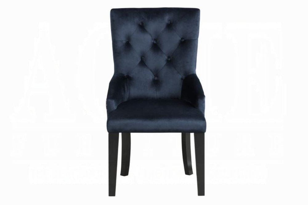 ACME Furniture - Varian II Side Chair - Dark Navy Velvet & Black - DN00592 view 2