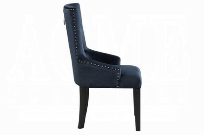 ACME Furniture - Varian II Side Chair - Dark Navy Velvet & Black - DN00592 view 3