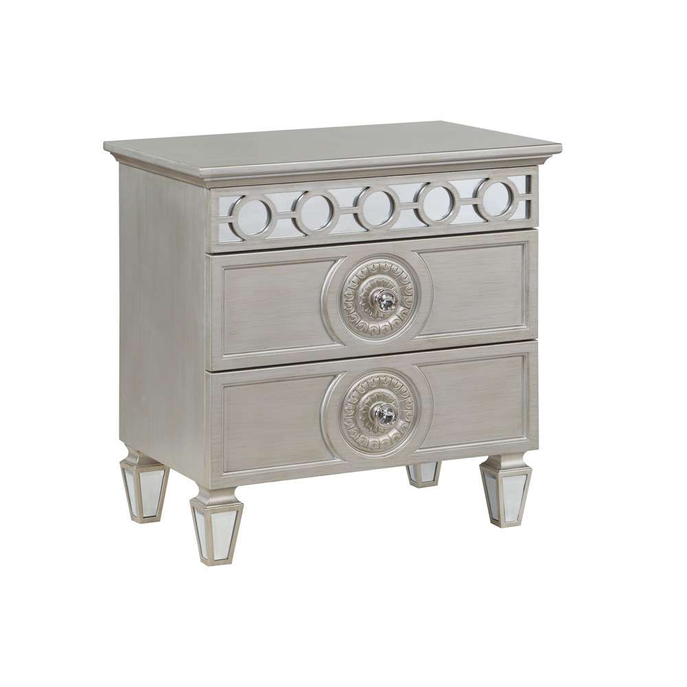 ACME Furniture - Varian Nightstand - Silver & Mirrored - BD01280 veiw 1