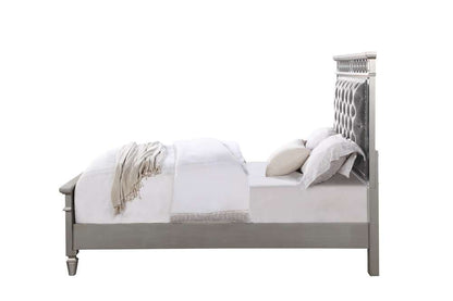 ACME Furniture - Varian Twin Bed - Gray Velvet - Silver & Mirrored - BD01412T veiw 3
