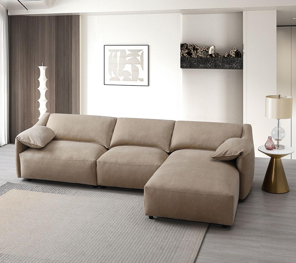 ACME Furniture - Veata Sectional Sofa - Light Brown Suede - LV03090 veiw 1