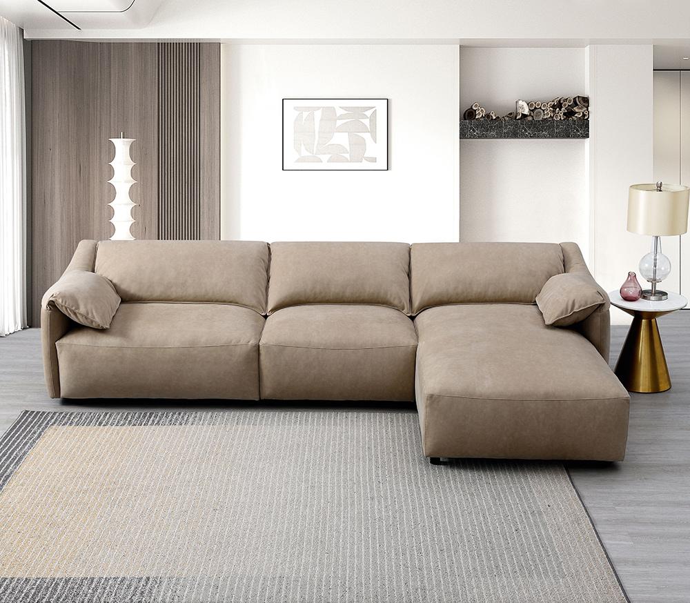 ACME Furniture - Veata Sectional Sofa - Light Brown Suede - LV03090 veiw 2
