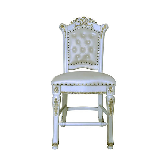 ACME Furniture - Vendome Counter Height Chair (Set of 2) - Synthetic Leather & Antique Pearl Finish - DN01516 veiw 1