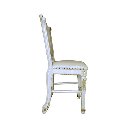 ACME Furniture - Vendome Counter Height Chair (Set of 2) - Synthetic Leather & Antique Pearl Finish - DN01516 veiw 2