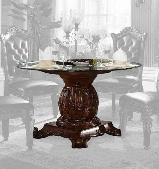 ACME Furniture - Vendome Dining Table w/Pedestal (54inDia Glass Top) - 62010 view 1