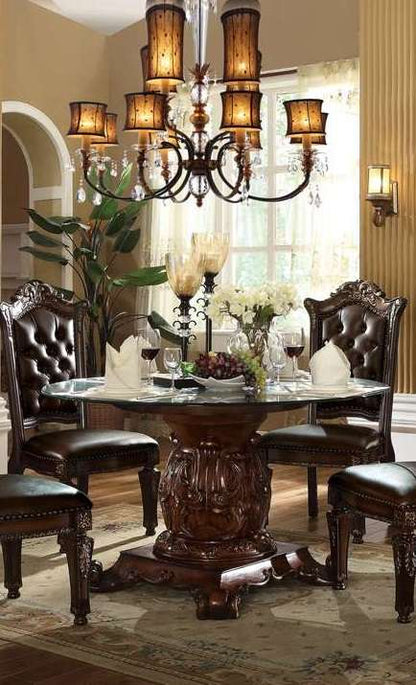 ACME Furniture - Vendome Dining Table w/Pedestal (54inDia Glass Top) - 62010 view 2