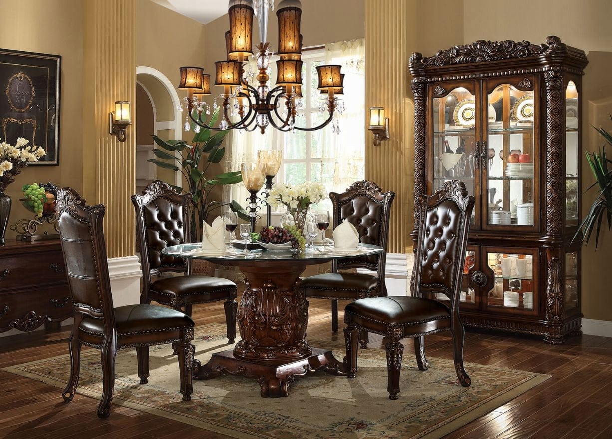 ACME Furniture - Vendome Dining Table w/Pedestal (54inDia Glass Top) - 62010 view 3
