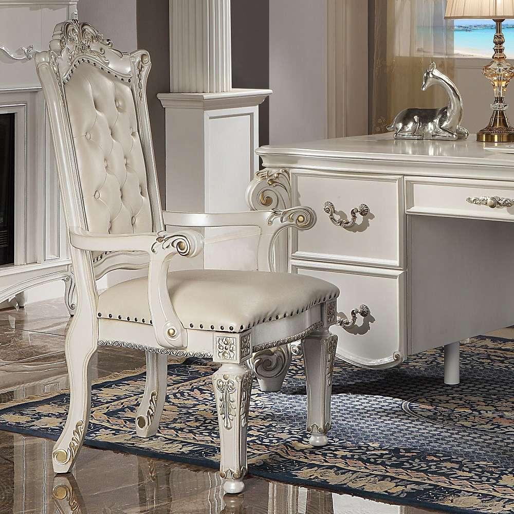 ACME Furniture - Vendome Executive Office Chair (Arm) - Synthetic Leather & Antique Pearl - OF01518 veiw 1