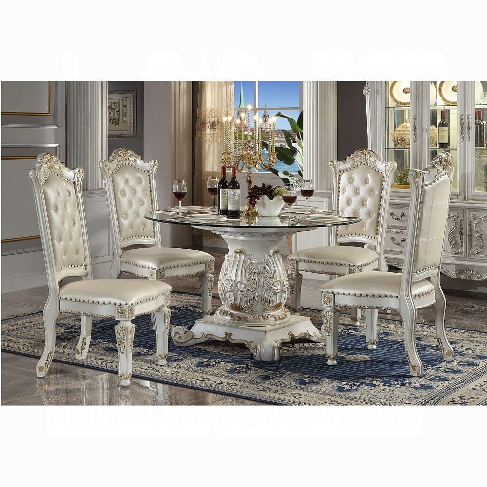 ACME Furniture - Vendome Side Chair (Set of 2) - Synthetic Leather & Antique Pearl - DN01554 view 3