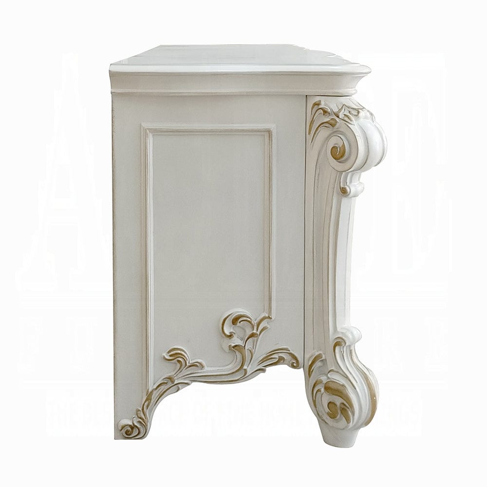 ACME Furniture - Vendome Vanity Desk - Beige Synthetic Leather & Antique Silver - BD01507 view 3