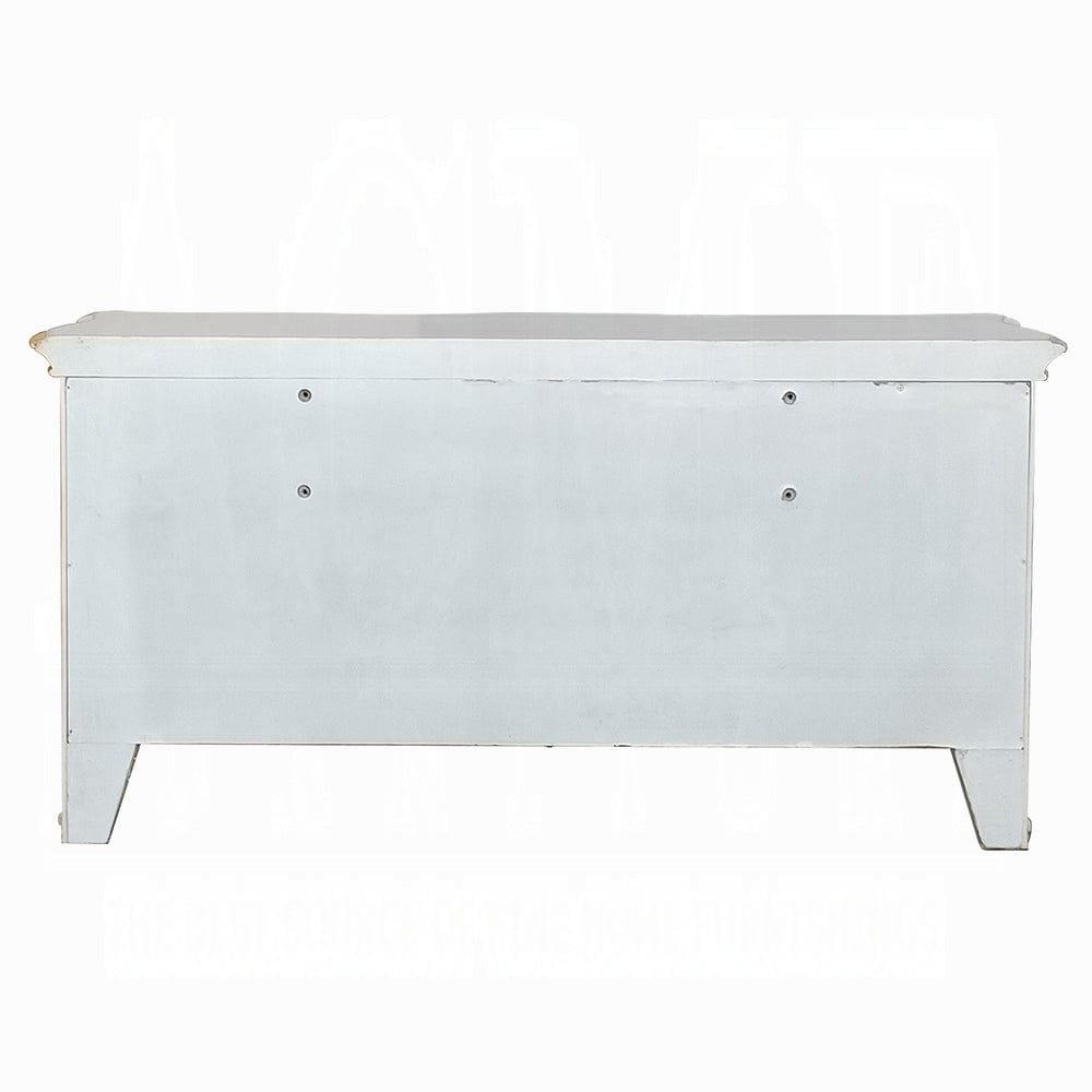 ACME Furniture - Vendome Vanity Desk - Beige Synthetic Leather & Antique Silver - BD01507 view 4