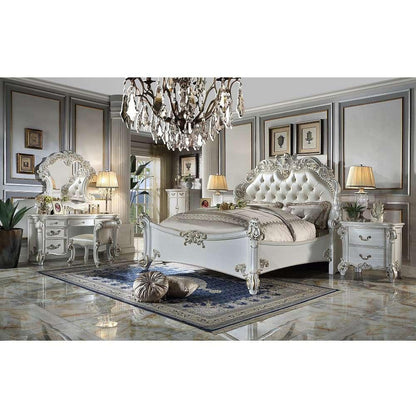 ACME Furniture - Vendome Vanity Desk - Beige Synthetic Leather & Antique Silver - BD01507 view 7