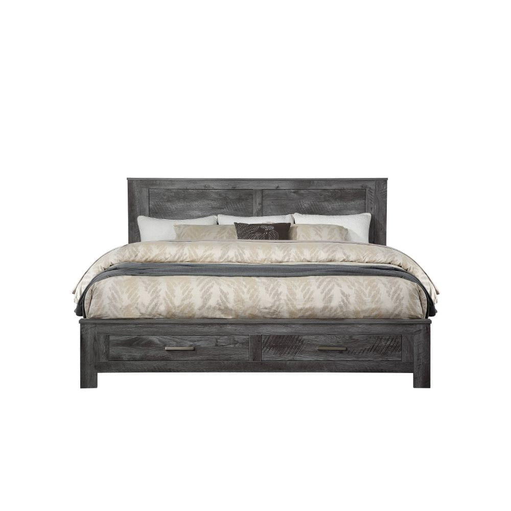 ACME Furniture - Vidalia - Queen Bed w/Storage - Rustic Gray Oak - 27330Q view 2