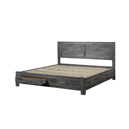 ACME Furniture - Vidalia - Queen Bed w/Storage - Rustic Gray Oak - 27330Q view 3