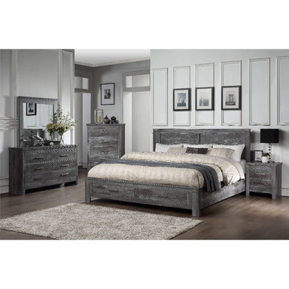 ACME Furniture - Vidalia - Queen Bed w/Storage - Rustic Gray Oak - 27330Q view 4