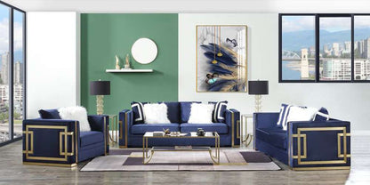 ACME Furniture - Virrux Chair w/2 Pillows - Blue Velvet & Gold - LV00295 view 5