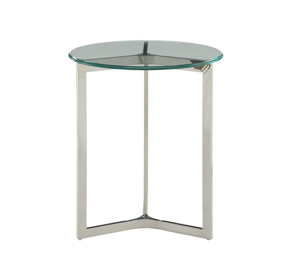 ACME Furniture - Volusius - End Table - Stainless Steel & Clear Glass - 84607 view 1