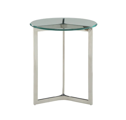 ACME Furniture - Volusius - End Table - Stainless Steel & Clear Glass - 84607 view 1