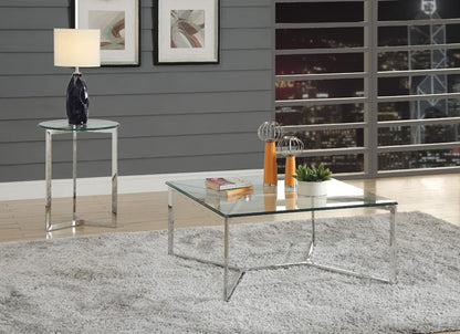 ACME Furniture - Volusius - End Table - Stainless Steel & Clear Glass - 84607 view 3