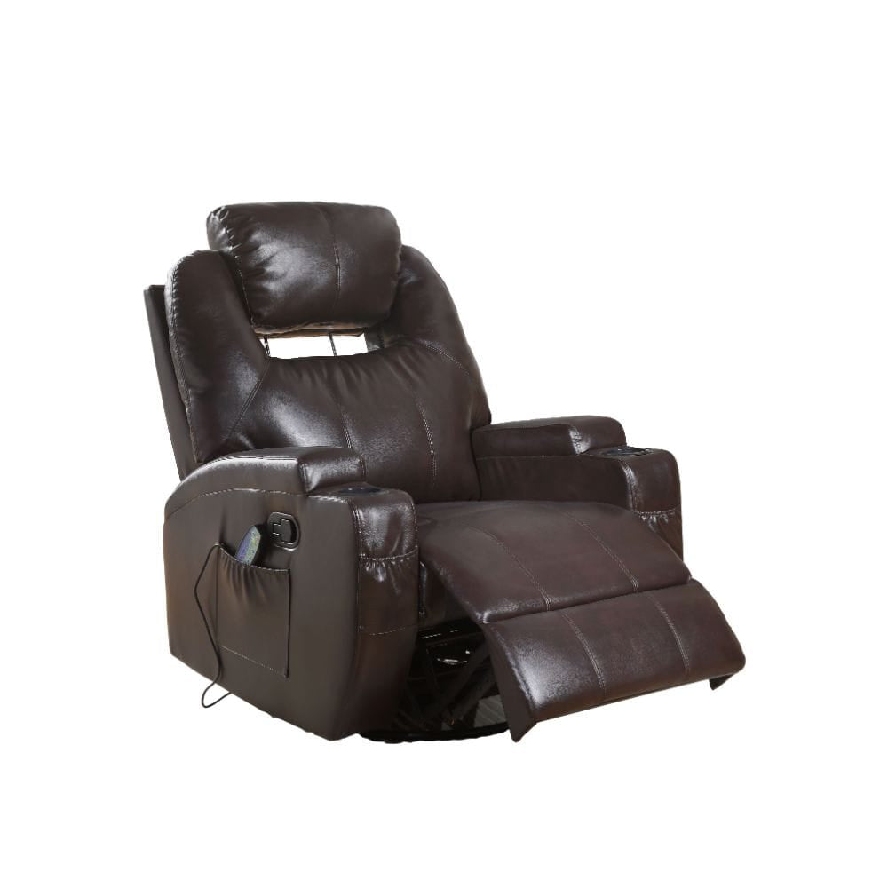 ACME Furniture - Waterlily - Motion Rocker Recliner w/Swivel - Brown Synthetic Leather - 59278A view 1
