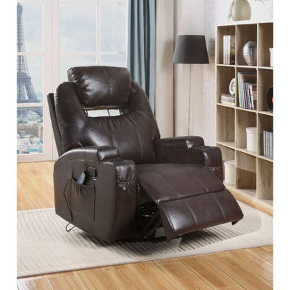 ACME Furniture - Waterlily - Motion Rocker Recliner w/Swivel - Brown Synthetic Leather - 59278A view 2