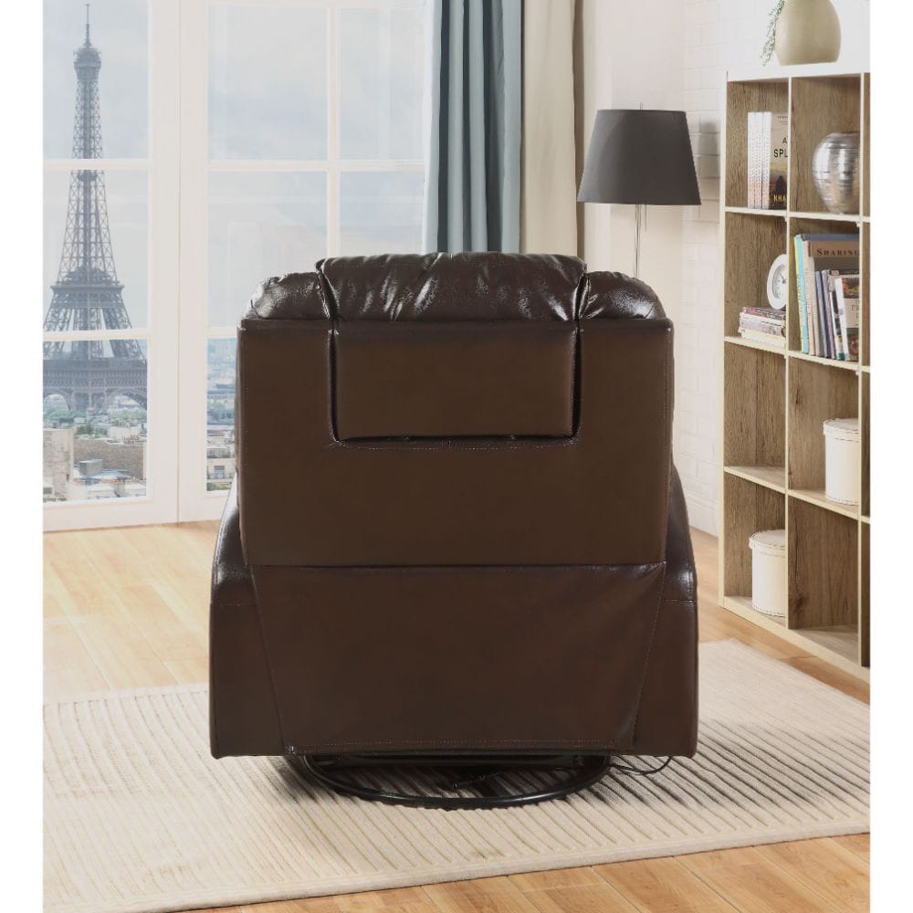 ACME Furniture - Waterlily - Motion Rocker Recliner w/Swivel - Brown Synthetic Leather - 59278A view 5