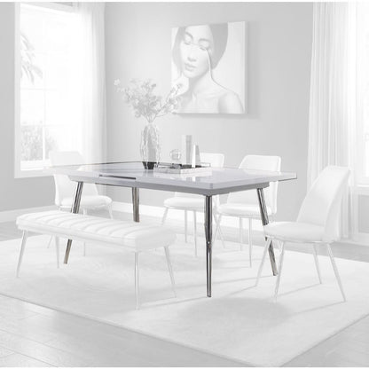 ACME Furniture - Weizor - Dining Table - White High Gloss & Chrome - 77150 view 1